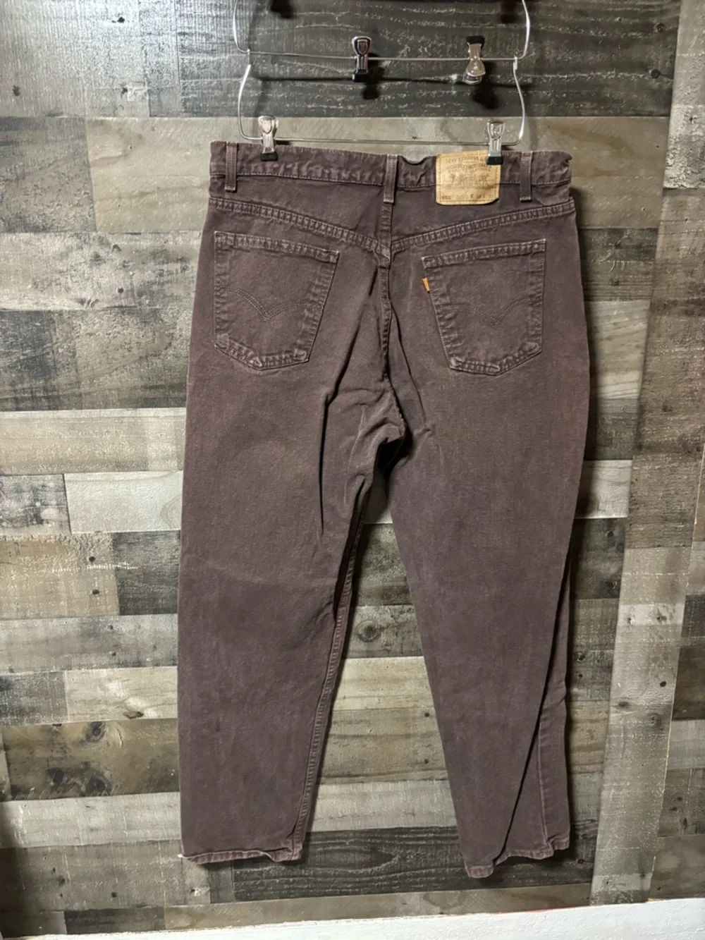 Vintage 90s Levi's Men's 555 Relaxed Fit Straight Leg Dark Brown Jeans 38x32